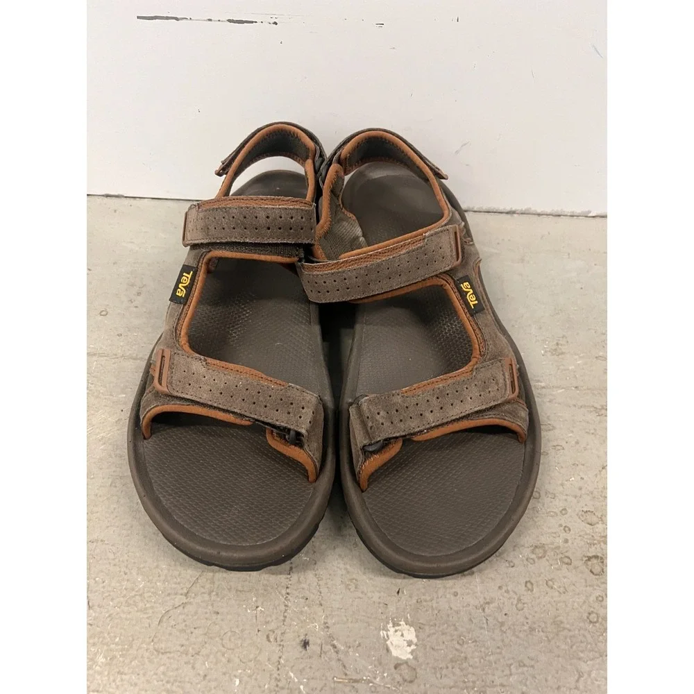 Teva Katavi 2 1019192-BLKO Sandals Mens 12 Black Olive Suede Open Toe Outdoor